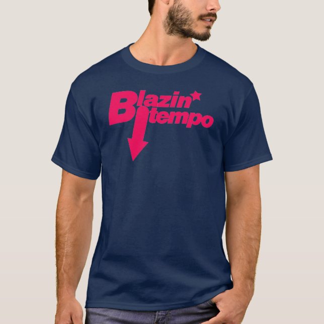 Blazing Downtempo Blue Pink T-Shirt (Front)