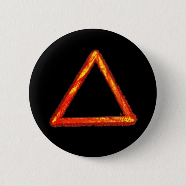 Blazing Fire Element Alchemy Symbol 6 Cm Round Badge (Front)