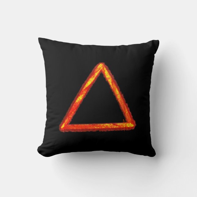 Blazing Fire Element Alchemy Symbol Cushion (Front)