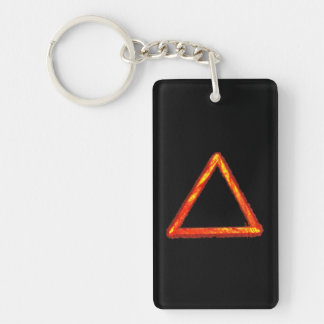 Blazing Fire Element Alchemy Symbol Key Ring