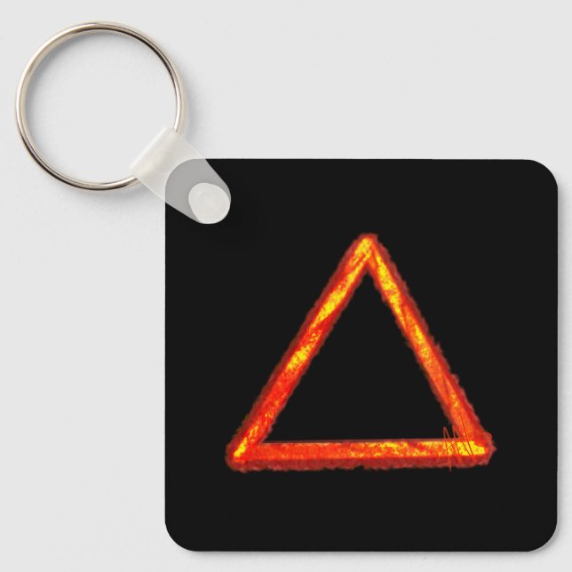 Blazing Fire Element Alchemy Symbol Metal Key Ring (Front)