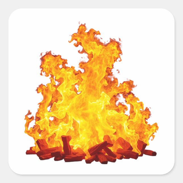 Blazing Fire Square Sticker (Front)