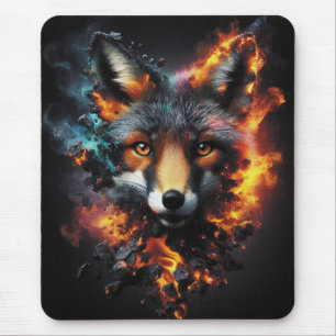 Blazing Fox Fantasy Fire Spirit Artwork Mouse Mat