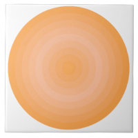 Blazing Orange Fuzzy Peach Circles Ceramic Tile