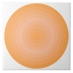 Blazing Orange Fuzzy Peach Circles Ceramic Tile