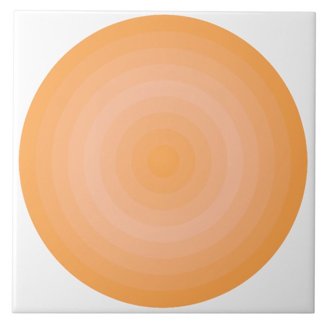 Blazing Orange Fuzzy Peach Circles Ceramic Tile (Front)