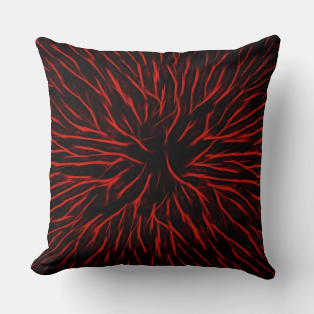 Blazing Red Hot Fire Sparkler Abstract Cushion (Front)