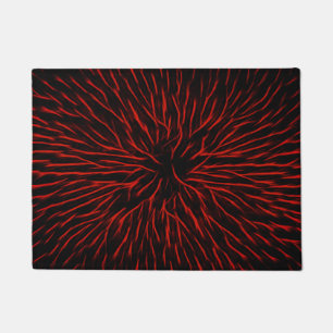 Blazing Red Hot Fire Sparkler Abstract Doormat