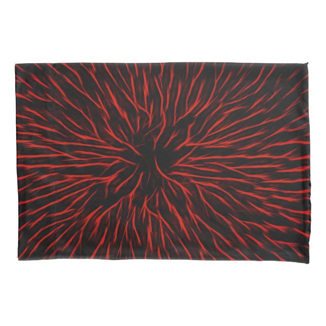 Blazing Red Hot Fire Sparkler Abstract Pillowcase (Front-Left)