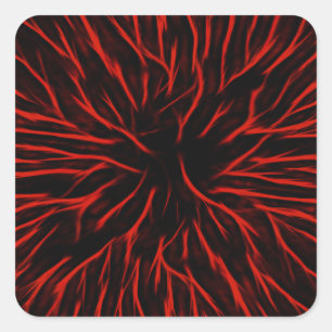 Blazing Red Hot Fire Sparkler Abstract Square Sticker