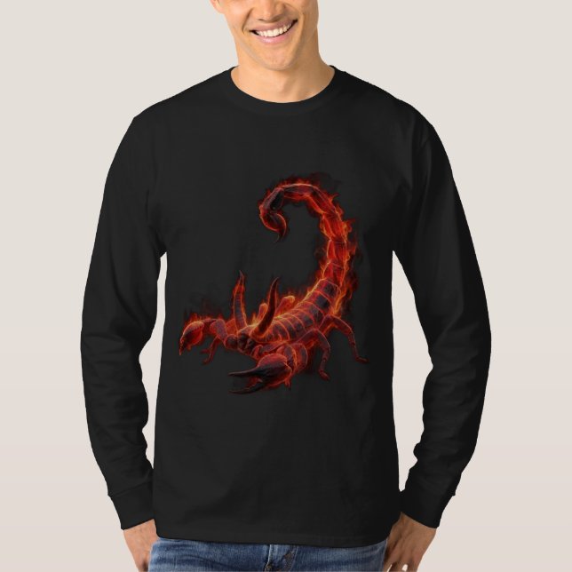 Blazing Scorpion Mythical Creature Fantasy Art T-Shirt (Front)