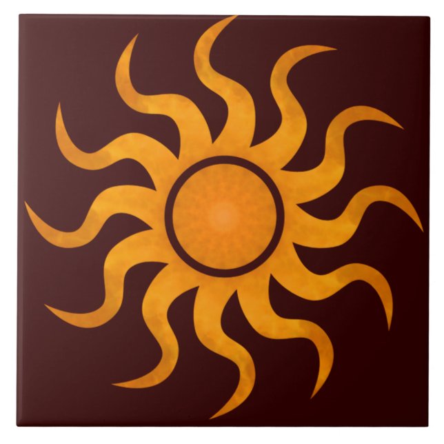 Blazing Sun Chocolate Brown Tile - Large (Front)