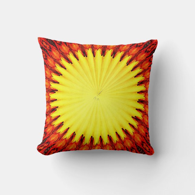 Blazing Sun Throw Pillow (Front)