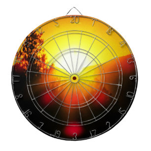 Blazing sunset. dartboard