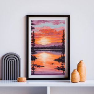 Blazing Tranquillity Sunset Poster