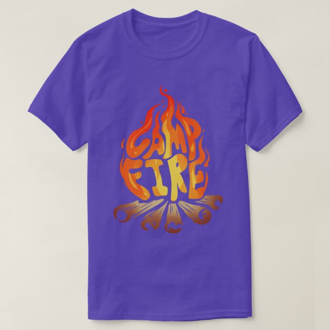 Blazing Warming Campfire On Camping  T-Shirt (Design Front)