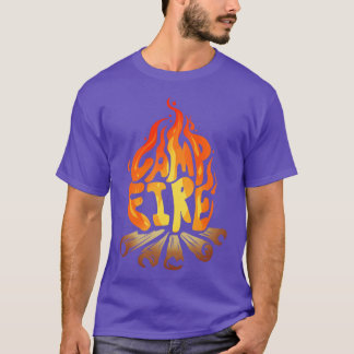 Blazing Warming Campfire On Camping  T-Shirt