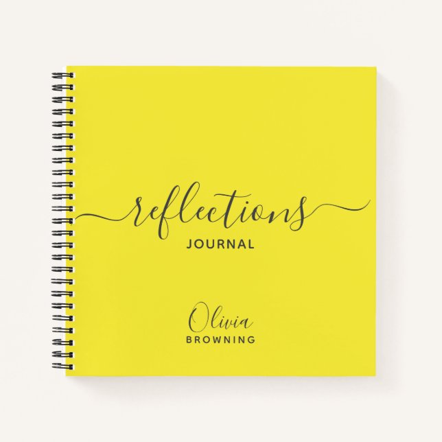 Blazing Yellow Personalised Reflections Journal (Front)
