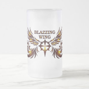 Blazzing Wing Beer Glass Frosted Glass Beer Mug