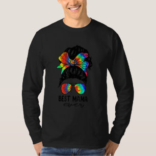 Bleach Best Mama Ever Tie Dye Messy Bun Hair Mothe T-Shirt