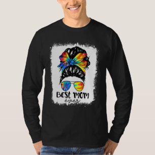 Bleach Best Mum Ever Tie Dye Messy Bun Hair Mother T-Shirt