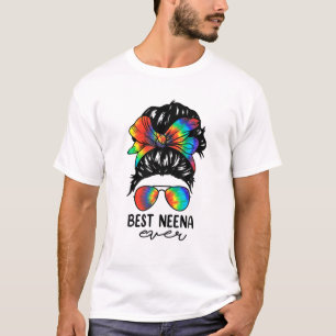 Bleach Best Neena Ever Tie Dye Messy Bun Hair Moth T-Shirt