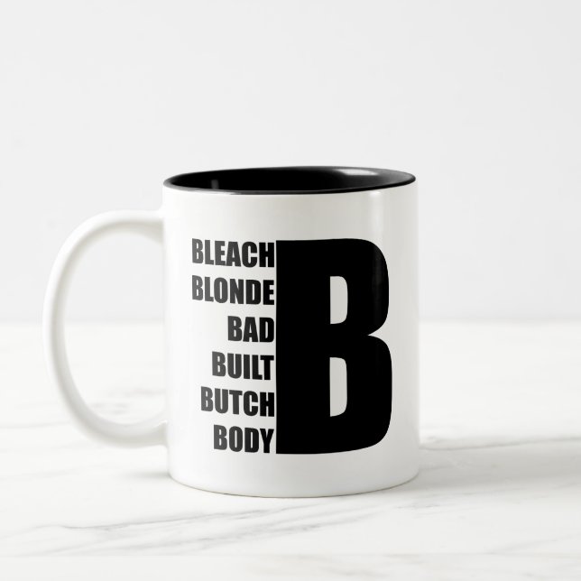 Bleach Blonde Bad Built Two-Tone Coffee Mug (Left)