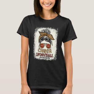 Bleach Leopard Messy Bun Mum Of Both Cheer And Foo T-Shirt