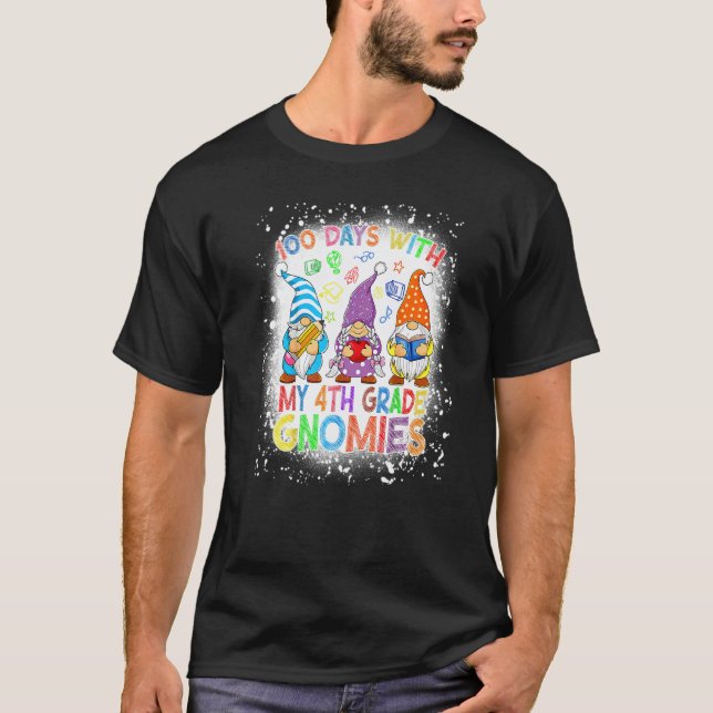 Bleached 100 Days With My 4th Grade Gnomes Virtual T-Shirt (Front)
