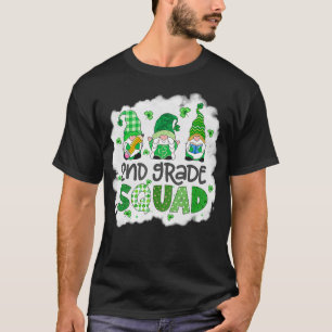 Bleached 2nd Grade Squad Gnomies St Patricks Day T T-Shirt