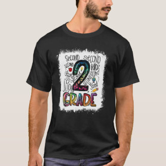 Bleached 2nd Grade Typography Team Second Grade Te T-Shirt