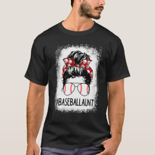 Bleached Aunt Life Softball Baseball Mothers Day M T-Shirt