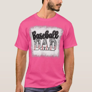Bleached Baseball Dad Camo Print Funny Dad Fathers T-Shirt