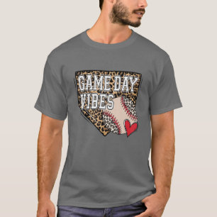 Bleached Baseball Game Day Vibes Leopard Baseball T-Shirt