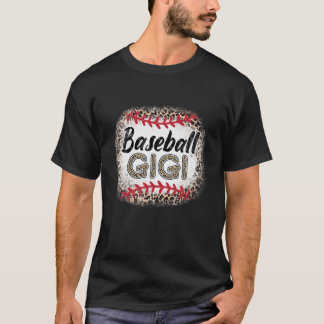 Bleached Baseball Gigi Leopard Softball Mum Mother T-Shirt
