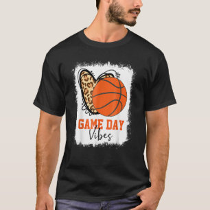 Bleached Basketball Game Day Vibes Basketball Mum T-Shirt