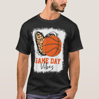 Bleached Basketball Game Day Vibes Basketball Mum  T-Shirt