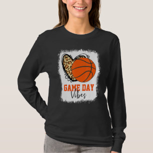 Bleached Basketball Game Day Vibes Basketball Mum T-Shirt