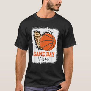 Bleached Basketball Game Day Vibes Basketball Mum T-Shirt