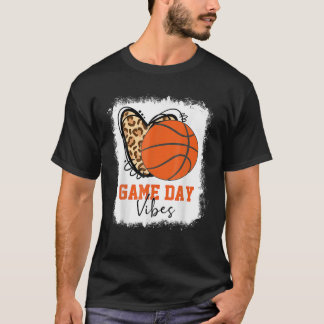 Bleached Basketball Game Day Vibes Basketball Mum T-Shirt