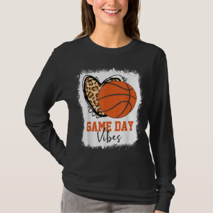 Bleached Basketball Game Day Vibes Basketball Mum T-Shirt