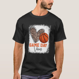Bleached Basketball Game Day Vibes Basketball Mum T-Shirt