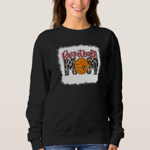 Bleached Basketball Mum Leopard Ball Mum Mothers Sweatshirt