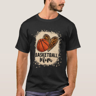 Bleached Basketball Mum Leopard Game Day Vibes Mot T-Shirt