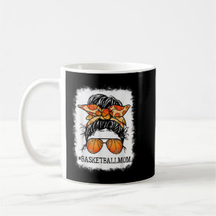Bleached Basketball Mum Messy Bun Player Mum Mothe Coffee Mug