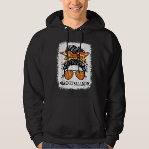 Bleached Basketball Mum Messy Bun Player Mum Mothe Hoodie