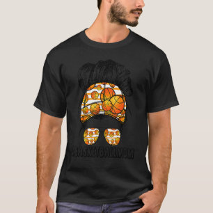 Bleached Basketball Mum Messy Bun Player Mum Mothe T-Shirt