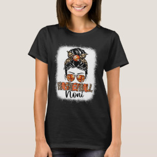 Bleached Basketball Noni Leopard Messy Bun Mothers T-Shirt
