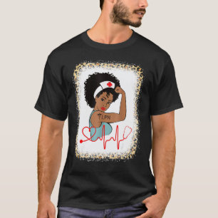 Bleached Black Lpn Strong Medical Symbol Nurse T-Shirt