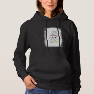 Bleached Bunny Face Leopard Glasses Headband Happy Hoodie